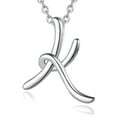 thumbnail image 1 of EUDORA Sterling Silver K Initial Necklaces, Script Letter Alphabet Pendant Jewelry Gift for Women, Mother,18 inch Chain, 1 of 9