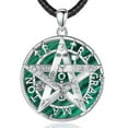 thumbnail image 1 of EUDORA Tetragrammaton Amuleto de Proteccion Tetragrammaton Malachite Necklace for Mens, Pentagram Jewelry Pentacle God Name Amulet Spiritual Gifts for Women, 24" Cord, 1 of 8