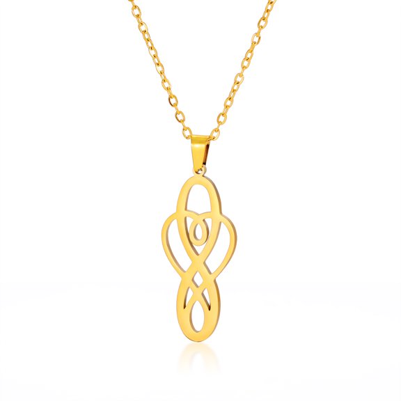 EUEAVAN Gold Celtic Knot Pendant Necklace Stainless Steel Jewelry