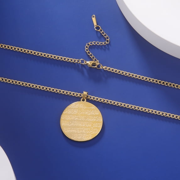 EUEAVAN Gold Horizontal Inscription Pendant Necklace Stainless Steel Jewelry