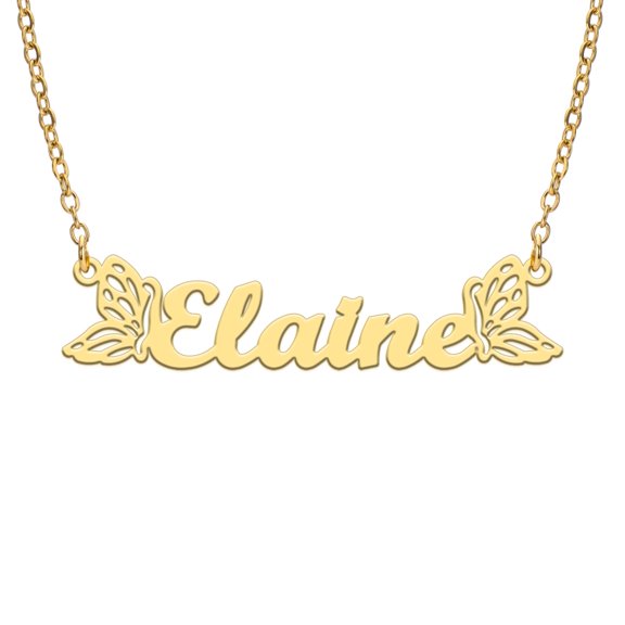 EUEAVAN Gold Personalized Custom Name Necklace With Two Butterfly For Women Exquisite Love Gift