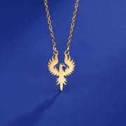EUEAVAN Gold Phoenix قلادة قلادة من الفولاذ المقاوم للصدأ مجوهرات