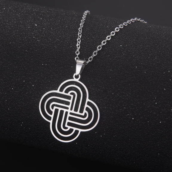 EUEAVAN Silver Cross Knot Pendant Necklace Stainless Steel Jewelry