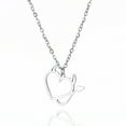 thumbnail image 1 of EUEAVAN Silver Devil Love Heart Pendant Necklace Stainless Steel Jewelry, 1 of 7