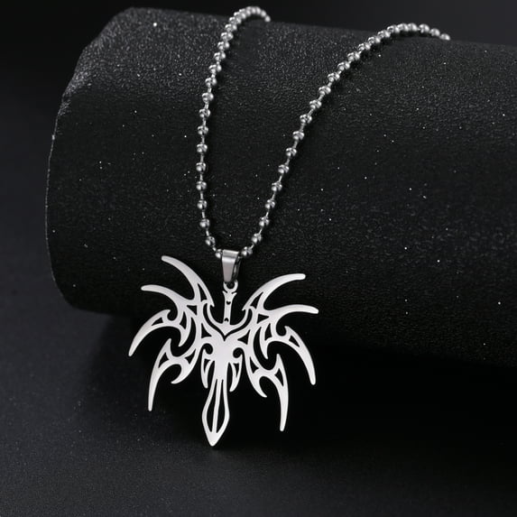 EUEAVAN Silver Sword Pendant Necklace Stainless Steel Bead Chain Jewelry