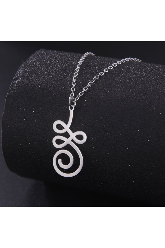 Silver Unalome Pendant Necklace for Women Stainless Steel Jewelry