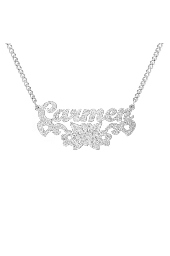 Steel Personalized Custom Name Frosted Necklace Bling Name Stainless Steel Jewelry