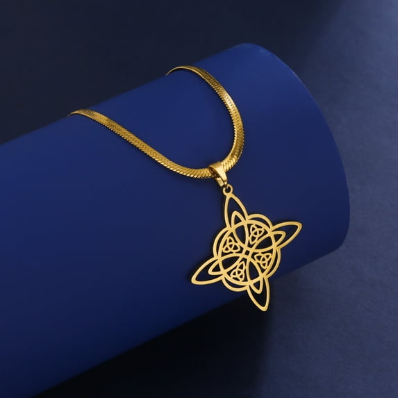 EUEAVAN Trend Witch Knot Snake Chain Necklace For Women Witchcraft Stainless Steel Choker Necklaces Vintage Amulet Jewelry Gift