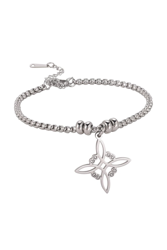 Wicca Stainless Steel Celtics Knot Bracelet Silver Color Bracelets for Women Jewelry