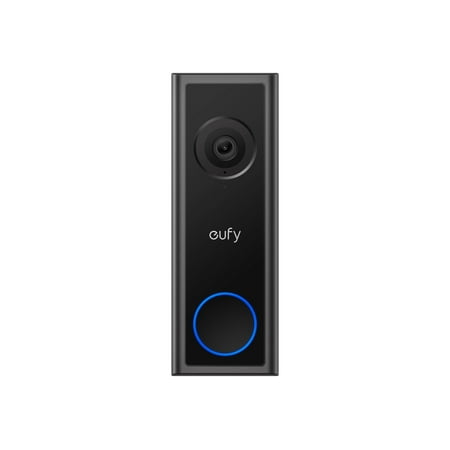 eufy - Smart Wi-Fi C31 2K Wired and Battery Operated Video Doorbell with 32GB MicroSD Card - Black