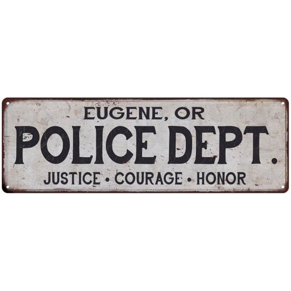 EUGENE, OR POLICE DEPT. Home Decor Metal Sign Gift 6x18 206180012144