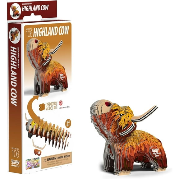 EUGY Highland Cow 3D Model Craft Kit