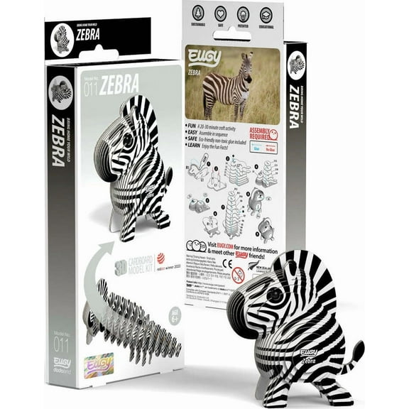 EUGY Zebra 3D Cardboard Model Kit