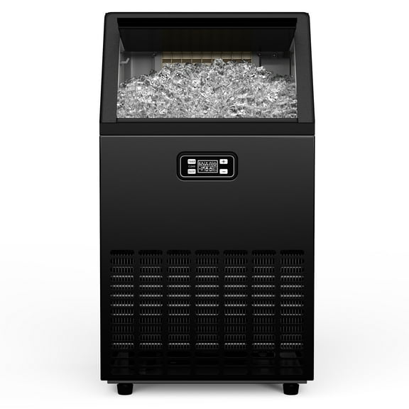 EUHOMY 150lbs Commercial Ice Maker, Cube Ice Machine with Auto Clean, Timer, Adjustable Size, Black