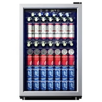 EUHOMY 145 Can Beverage Refrigerator and Mine Cooler with Glass Door with Adjustable Shelves