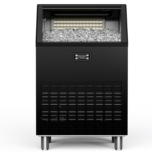 EUHOMY 200lbs Commercial Ice Maker, Cube Ice Machine with Auto Clean, Timer, Adjustable Size, Black
