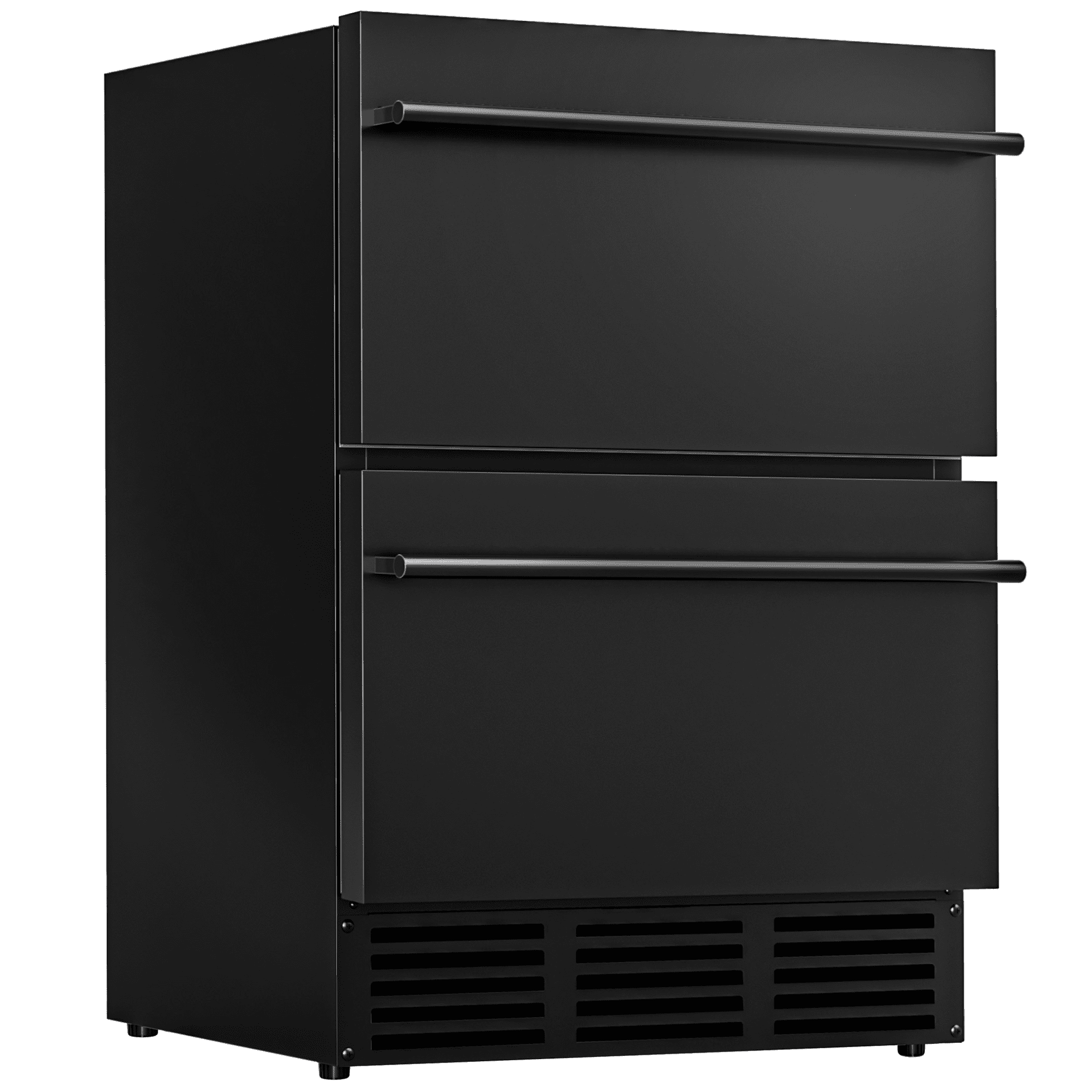 EUHOMY 23.5 Inch Under Counter Double Drawer Fridge, Weather Proof Stainless Steel Outdoor Beverage Refrigerator for Patio, Built-in Beverage Fridge