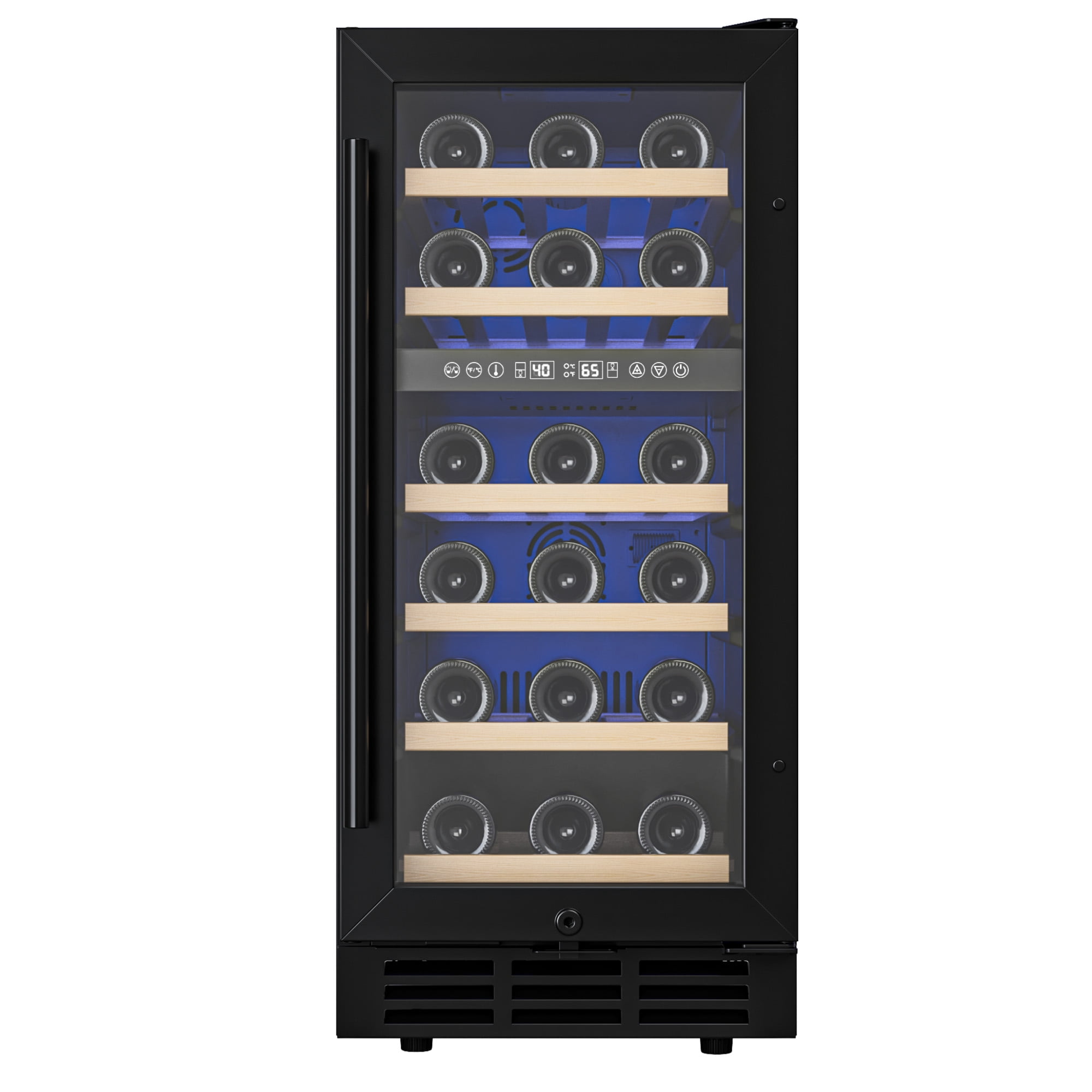 EUHOMY 3.6 cu ft Dual Zone Wine Cooler Refrigerator, 33 Bottles Glass Door, Black