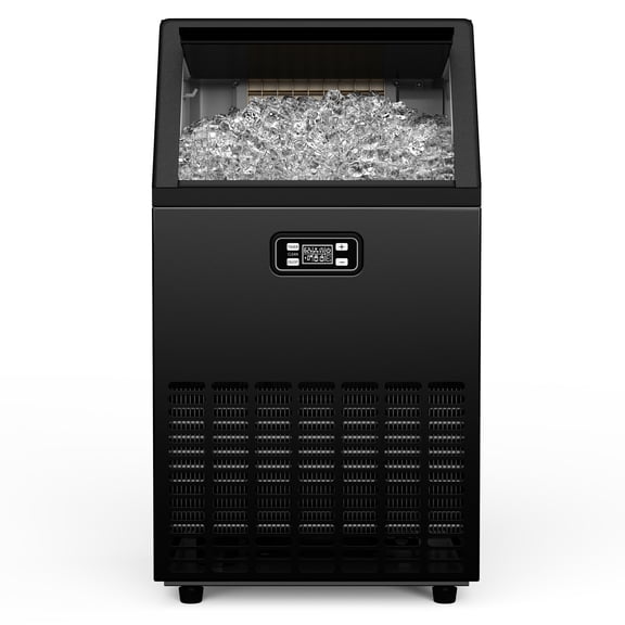 EUHOMY 150lbs Commercial Ice Maker, Cube Ice Machine with Auto Clean, Timer, Adjustable Size, Black