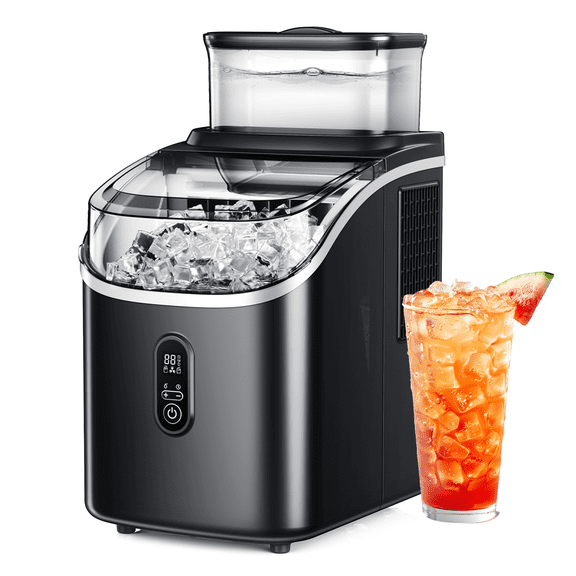 EUHOMY Countertop Ice Maker, Cube Ice Machine Produces 34 lbs Daily, Fast & Compact