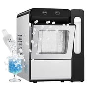 EUHOMY Countertop Nugget Ice Maker with External Water Tank, 26lbs/24H Chewable Ice Machine, Touch Control, Stainless Steel