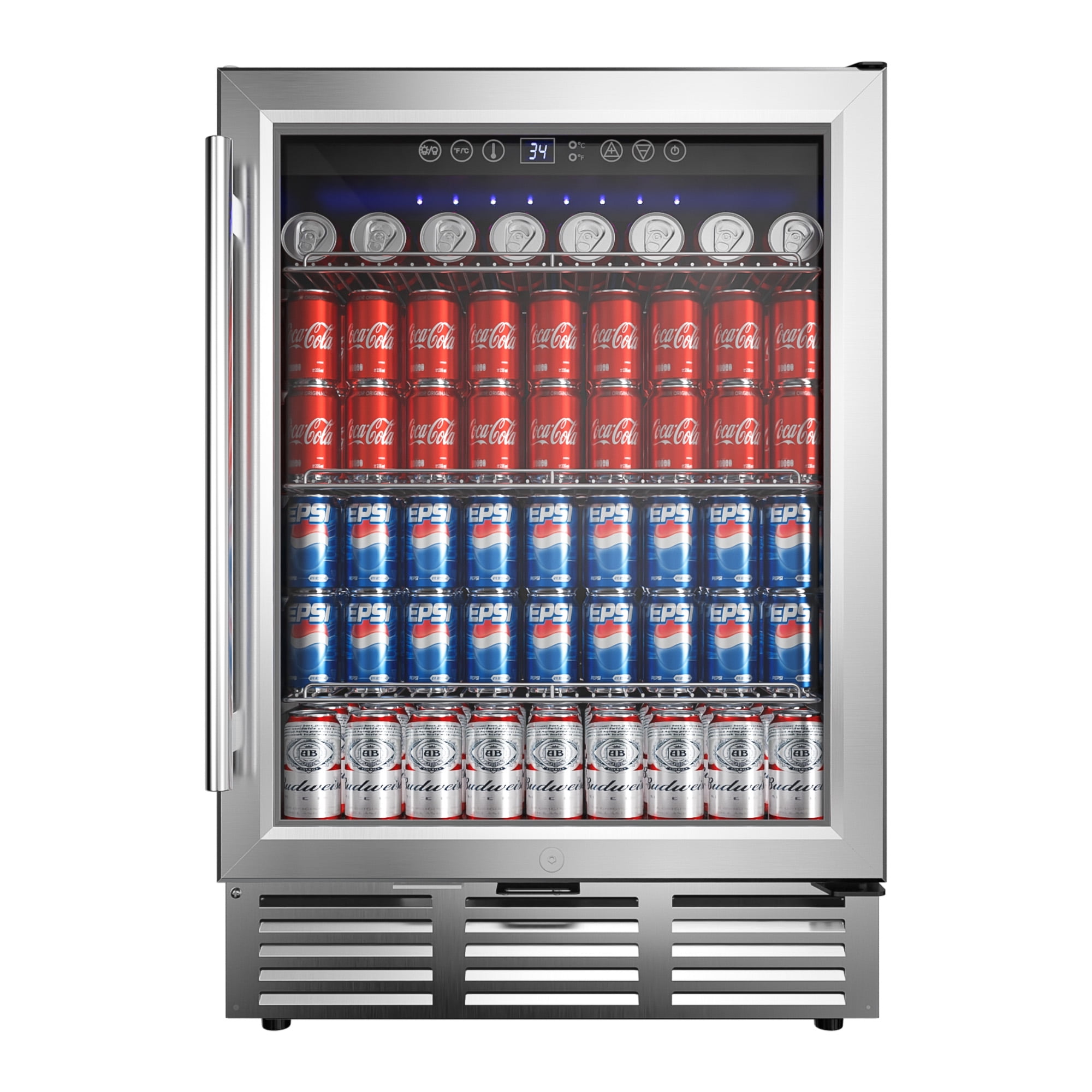 EUHOMY 5 Cu. ft. Beverage Refrigerator, 180 Can Under Counter Beer Fridge for Soda, Water, Wine