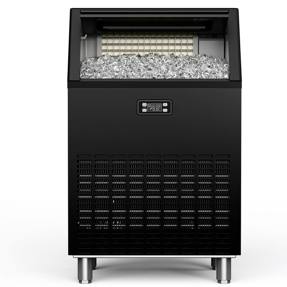 EUHOMY 200lbs Commercial Ice Maker, Cube Ice Machine with Auto Clean, Timer, Adjustable Size, Black