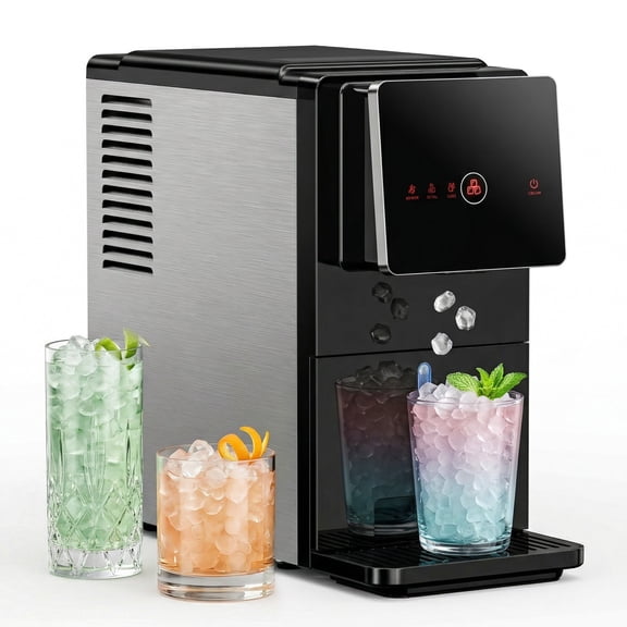EUHOMY Chewable Nugget Ice Maker, 33 lbs Daily Ice Production, Compact Countertop Ice Machine
