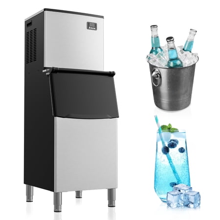 EUHOMY Commercial Ice Maker Machine, 448 lbs/24H, Stainless Steel Industrial Ice Machine