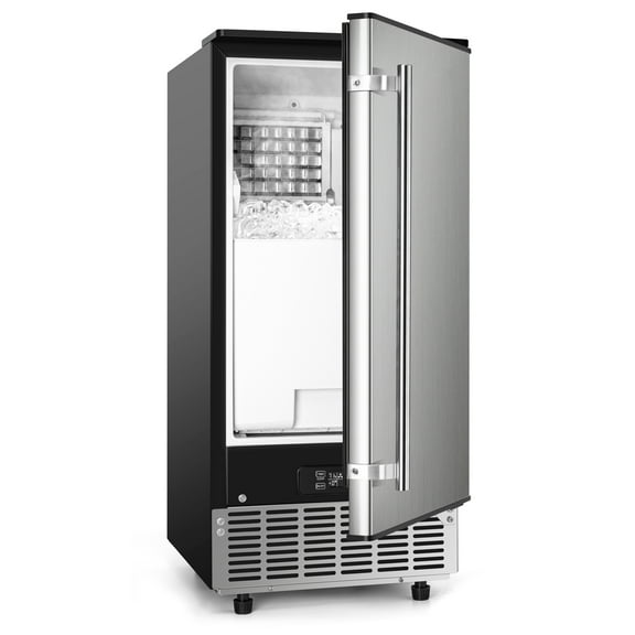 EUHOMY 81 Lbs/24H Commercial Ice Maker, Under-Counter Ice Machine with Auto-Cleaning