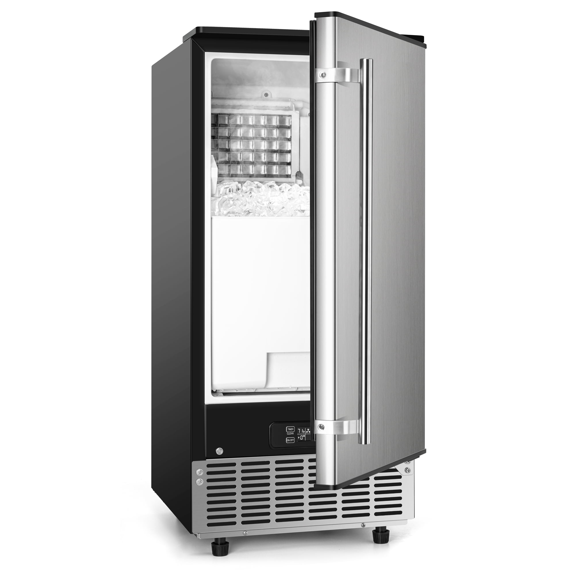 EUHOMY Commercial Ice Maker Machine, 81 lbs/Day Auto-Cleaning & 24H Timer, 24 Lbs Storage