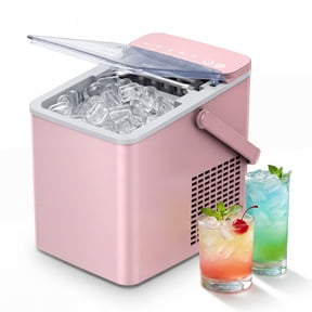 EUHOMY Portable Countertop Ice Maker, 26 lbs/24H, Self-Cleaning, Bullet Ice, Pink