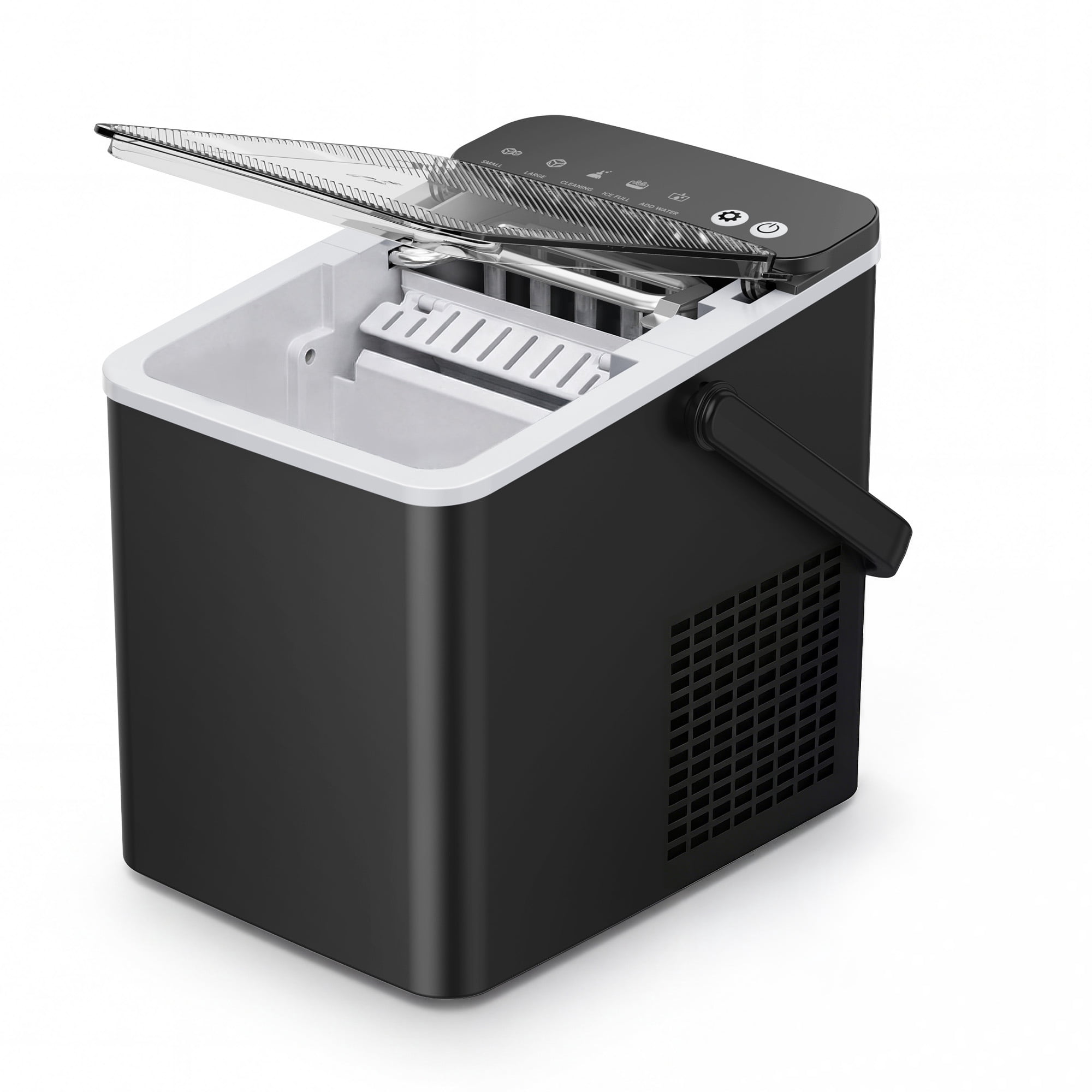 EUHOMY Countertop Ice Maker 26 lbs/Day Portable Self-Cleaning, 9 Bullet Ice in 6 Min, Black