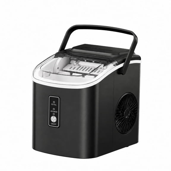 EUHOMY Countertop Ice Maker 26 lbs/Day Portable Self-Cleaning, 9 Bullet Ice in 6 Min, Black