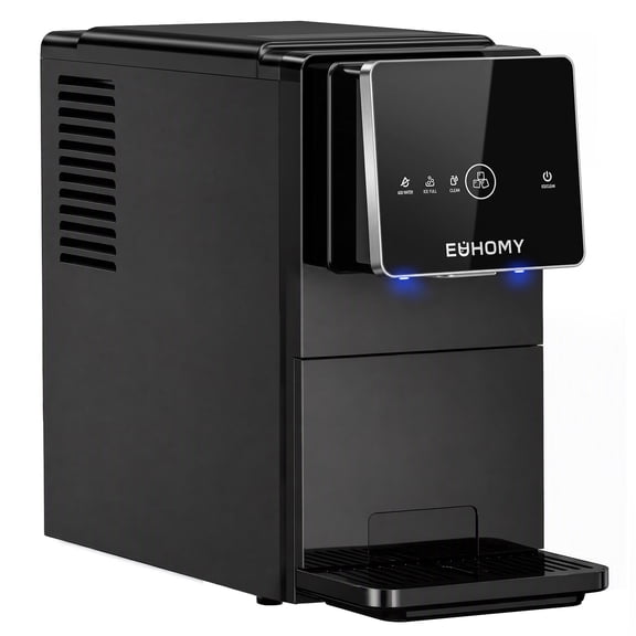 EUHOMY Countertop Nugget Ice Maker, Chewable Pebble Ice in 7 Mins, 36 lbs/Day, One-Touch Dispensing, Self-Cleaning, Quite, Portable for Kitchen Office, Black