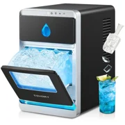 EUHOMY LunaArc Crescent Ice Maker Countertop, 16Pcs Ready in 12Mins, 1600Pcs/Day, Auto Deep Cleaning, Timer, Adjustable Ice Thickness, Portable Ice Cube Maker for Whiskey/Coffee/Soft Drinks
