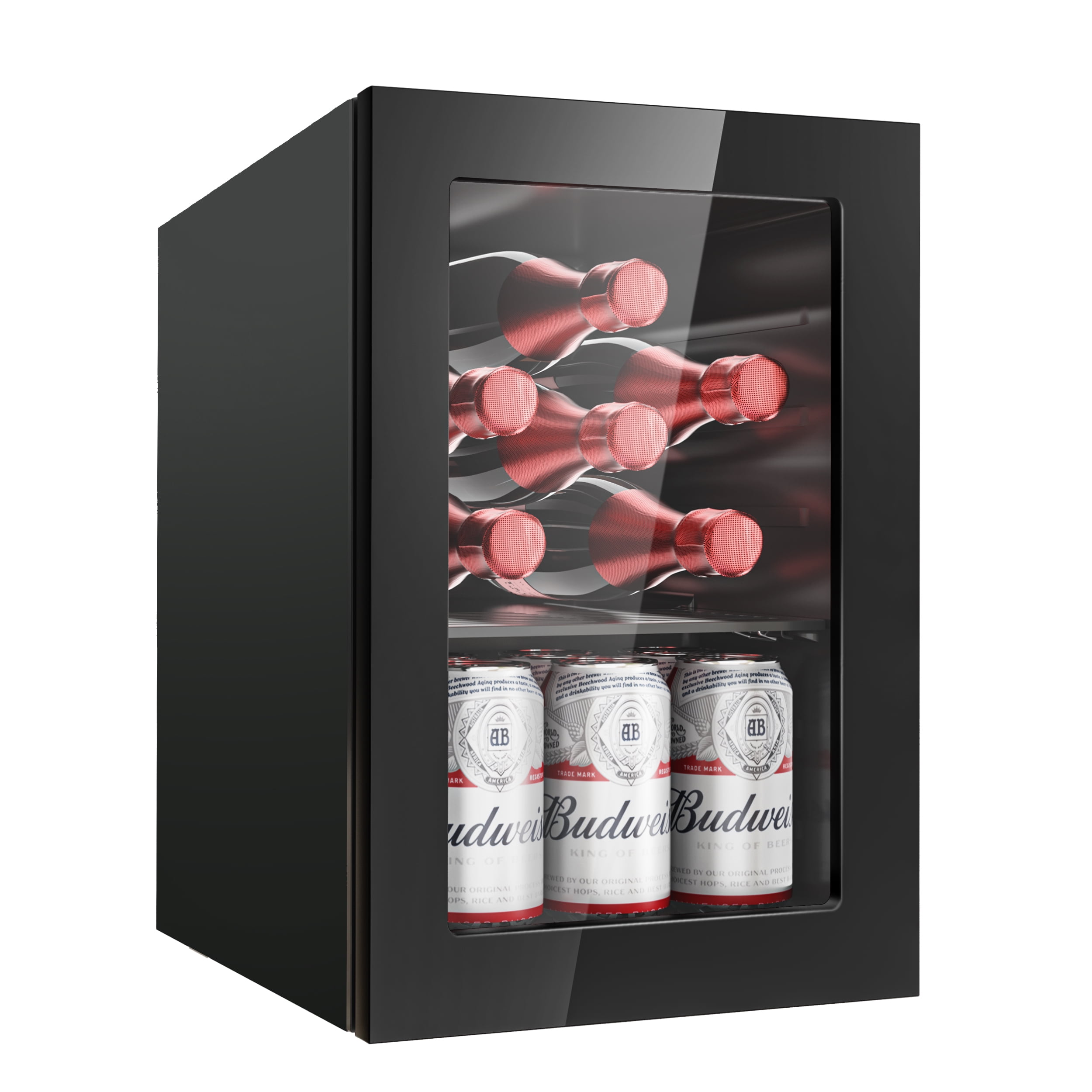 EUHOMY Beverage Refrigerator And Cooler, 128 Can Mini Fridge With Glass Door, Small Refrigerator With Adjustable Shelves For Soda Beer Or Wine, Perfect For Home/Bar/Office (Silver