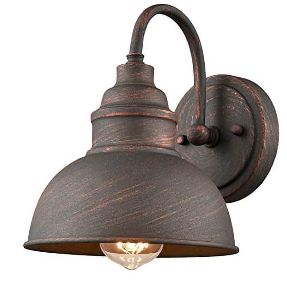 EUL Rustic Gooseneck Wall Sconce 1-Light Waterproof Outdoor/Indoor Barn Bedside Wall Light Antique Copper Finish