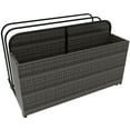 thumbnail image 1 of EUNHOO Rolling Poolside Float Storage, Pool Storage Bin, Outdoor Storage Organizer PE Rattan Pool Towel Rack for Floaties, Pool Accessories and Patio furniture Brown, 1 of 6