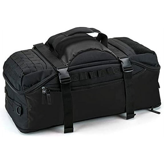 EUNI Basecamp SPORT HIKING Travel 24" Convertible Backpack Duffel Bag, Black