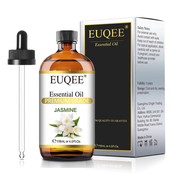 EUQEE 118ML Jasmine Fragrance Oil for Diffusers,Skin,Aromatherapy,Candle&Soap Making,Aromatherapy,Body Massage