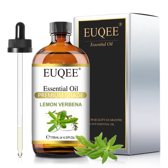 EUQEE 118ML Lemon Verbena Fragrance Oil for Diffuser, Skincare, Morning Rituals & Aromatherapy, Large Bottle with Dropper