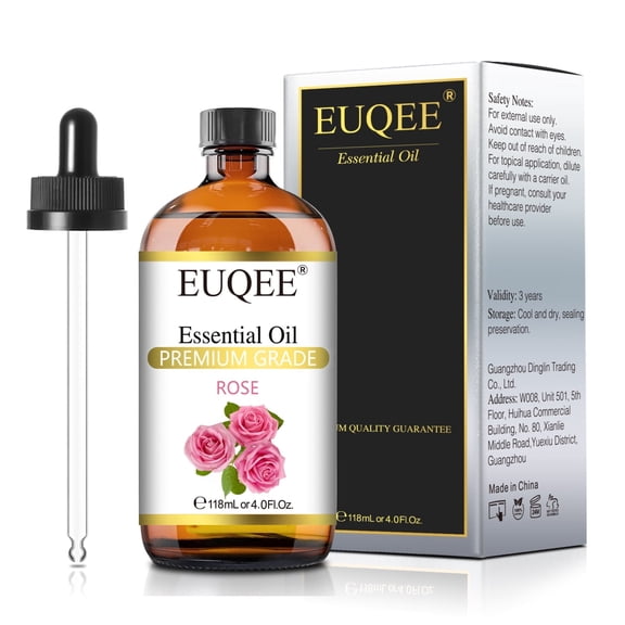 EUQEE 118ML ROSE Fragrance Oil for Candle, Soap & Perfume Making, Essential Oil for Diffuser, Aromatherapy, Add to Home Cleaning Spray