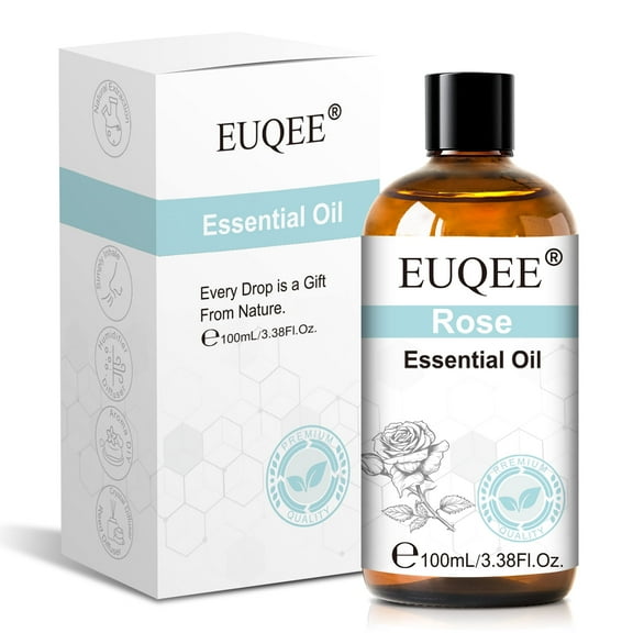 EUQEE 3.38Fl Oz Rose Essential Oil for Diffusers,Skincare,Candle and Soap Making,Humidifier,Perfume,Aromatherapy Oils for Home