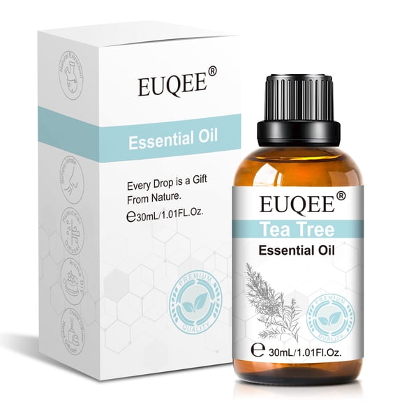 EUQEE 30ml Tea Tree Essential Oils for Diffuser, Aromatherapy, Soap and Candle Making
