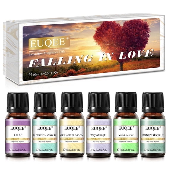 EUQEE 6Pcs Fragrance Oils Gift Set for Diffuser, Floral Essential Oils (10Ml)