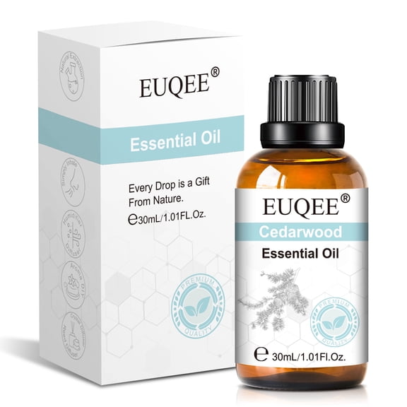EUQEE Cedarwood Oil 1.01 Fl Oz, 100% Natural Aromatherapy Oil for Diffuser,Skincare, Hair Care, DIY Fragrance, and Relaxation