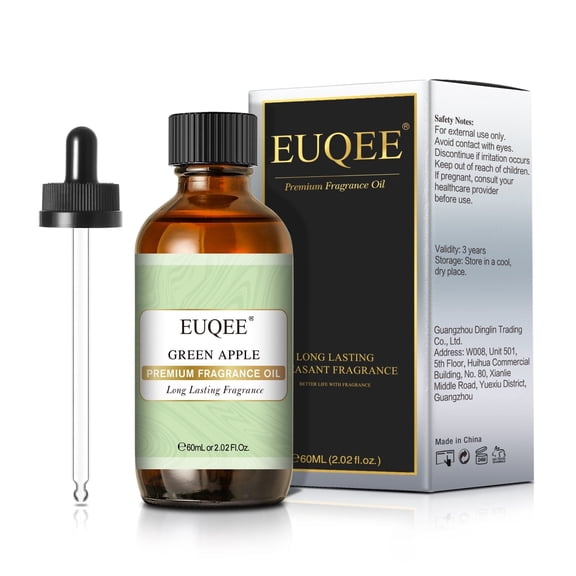 EUQEE Green Apple Essential Oils 60ml Fragrance Oil for Candle Making, Freshie Scents, Soap Making Supplies, Diffuser Oil Scents