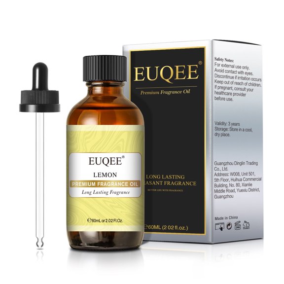 EUQEE Lemon Fragrance Oil Luxury Essential Oil for Diffusers and Air Freshener Room Spray, Aromatherapy Scent Diffuser Oil - 60ML