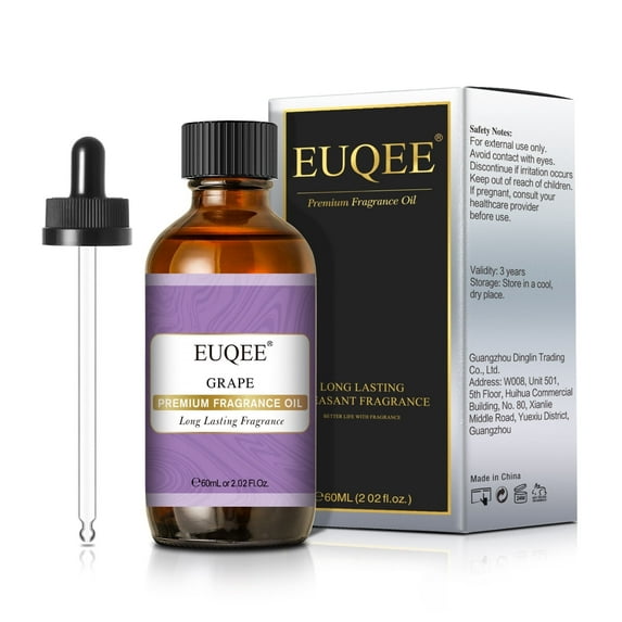 EUQEE Grape Fragrance Oil Luxury Essential Oil for Diffusers and Air Freshener Room Spray, Aromatherapy Scent Diffuser Oil - 60ML